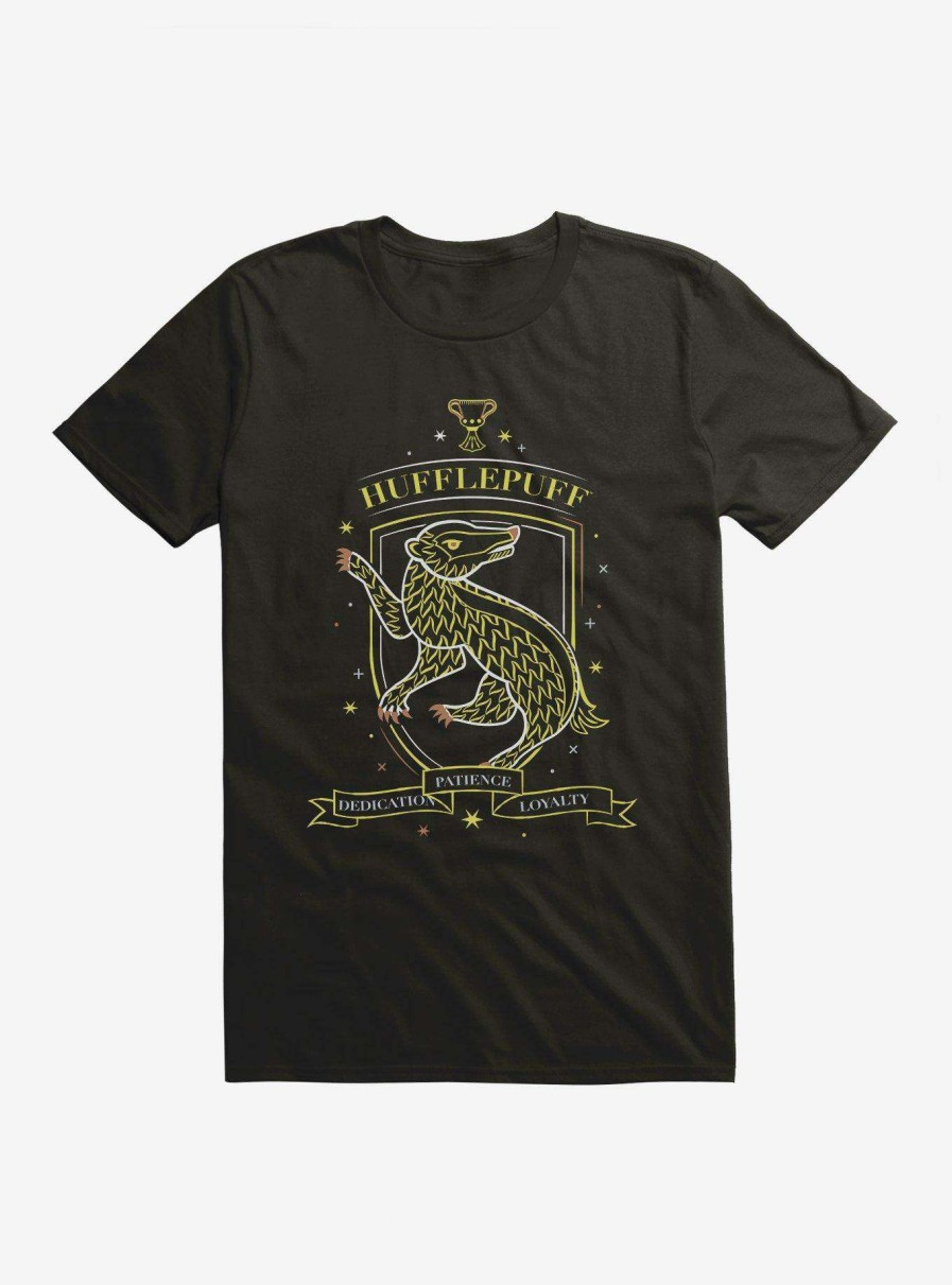 Clothing * | Hary Potter Hufflepuff Sketch Shield T-Shirt Bestsellers