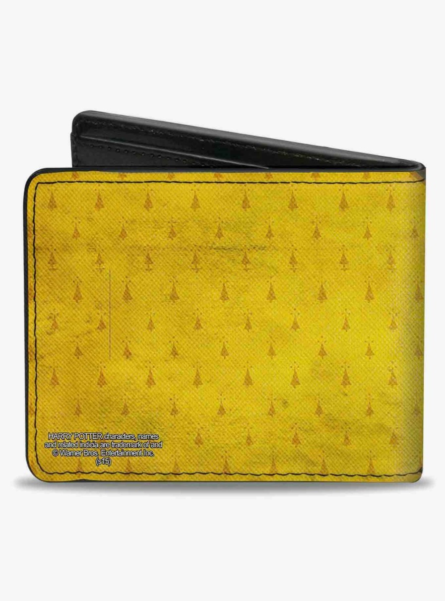 Bags * | Harry Potter Hufflepuff Crest Stripe Weathered Bifold Wallet Exclusive Design