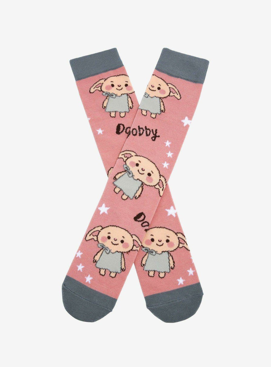 Accessories * | New Harry Potter Chibi Dobby Allover Print Crew Socks Boxlunch Exclusive