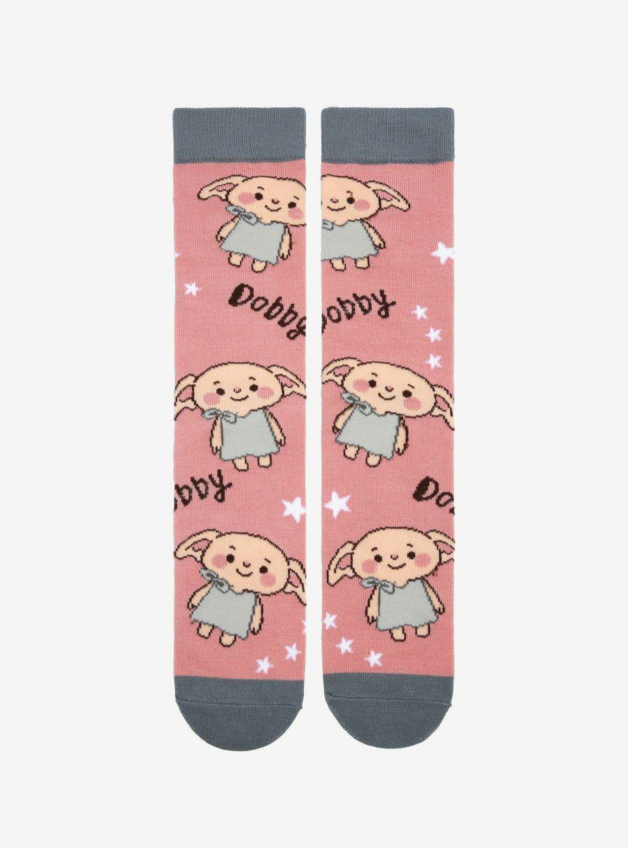 Accessories * | New Harry Potter Chibi Dobby Allover Print Crew Socks Boxlunch Exclusive