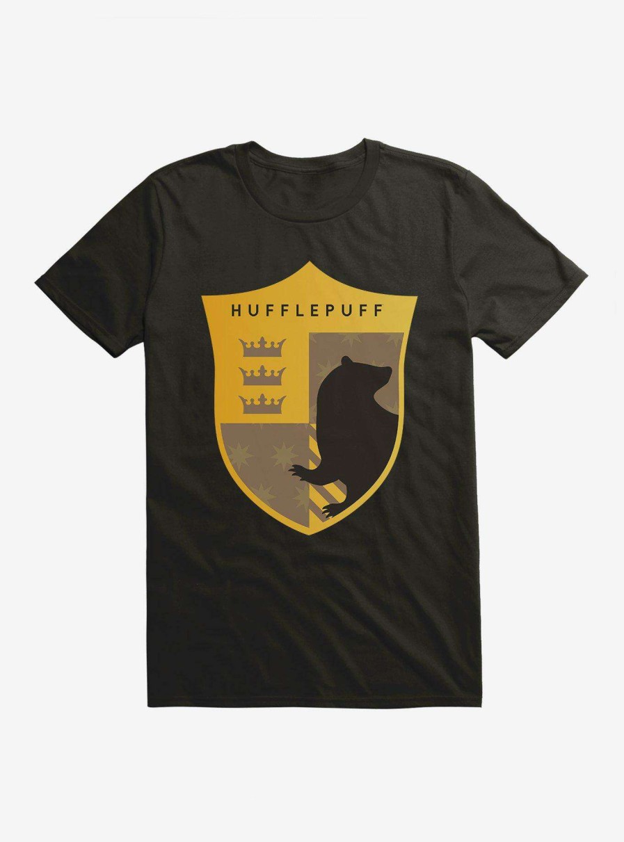 Clothing * | Shoping Harry Potter Hufflepuff Triple Crown Crest T-Shirt