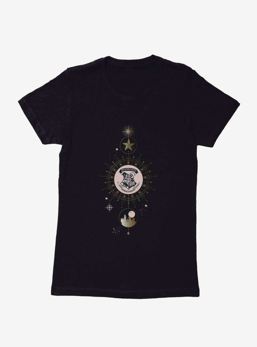 Clothing * | Harry Potter Hogwarts Black Shield Christmas Womens T-Shirt Low Price