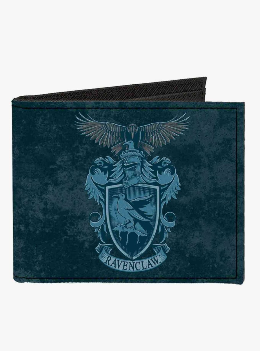 Bags * | Harry Potter Ravenclaw Eagle Crest Learning Wit Wisdom Banner Canvas Bifold Wallet Online Discount