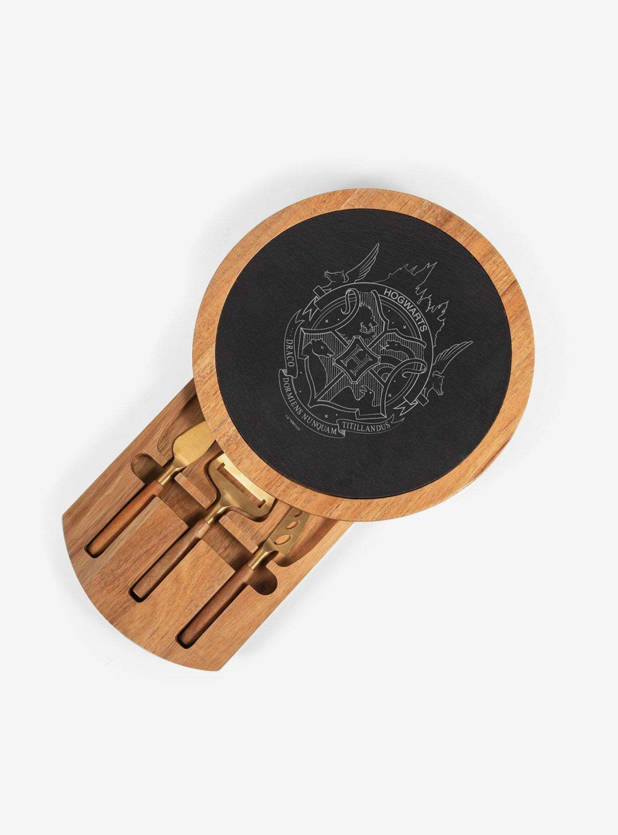 Harry Potter * | Harry Potter Hogwarts Insignia Acacia And Slate Serving Board With Cheese Tools Sale