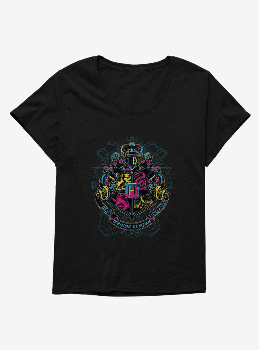 Clothing * | Cheap Harry Potter Psychadelic Hogwarts Womens T-Shirt Plus Size