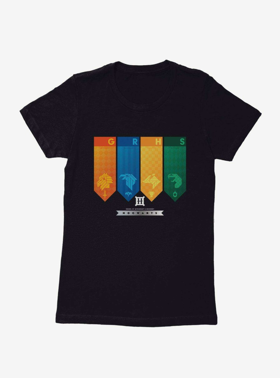 Clothing * | Harry Potter Hogwarts Houses Banners Womens T-Shirt Shop