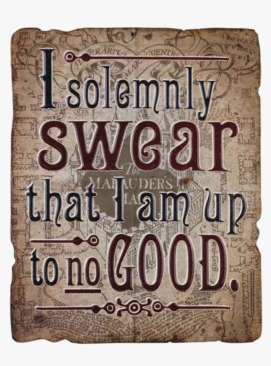 Harry Potter * | Harry Potter "I Solemnly Swear" Embossed Sign Special Style