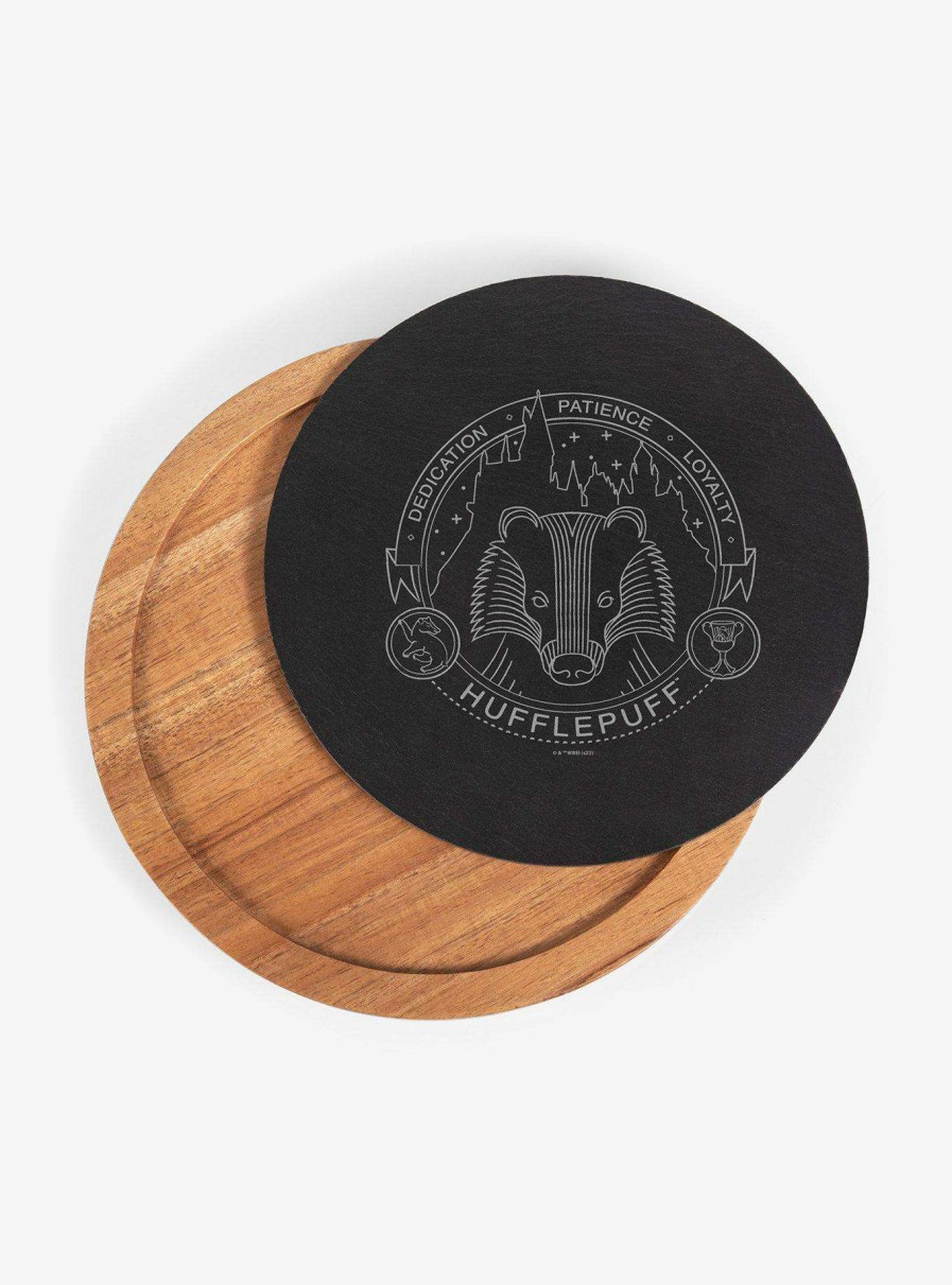 Harry Potter * | Harry Potter Hufflepuff Insignia Acacia And Slate Serving Board With Cheese Tools Latest Fashion