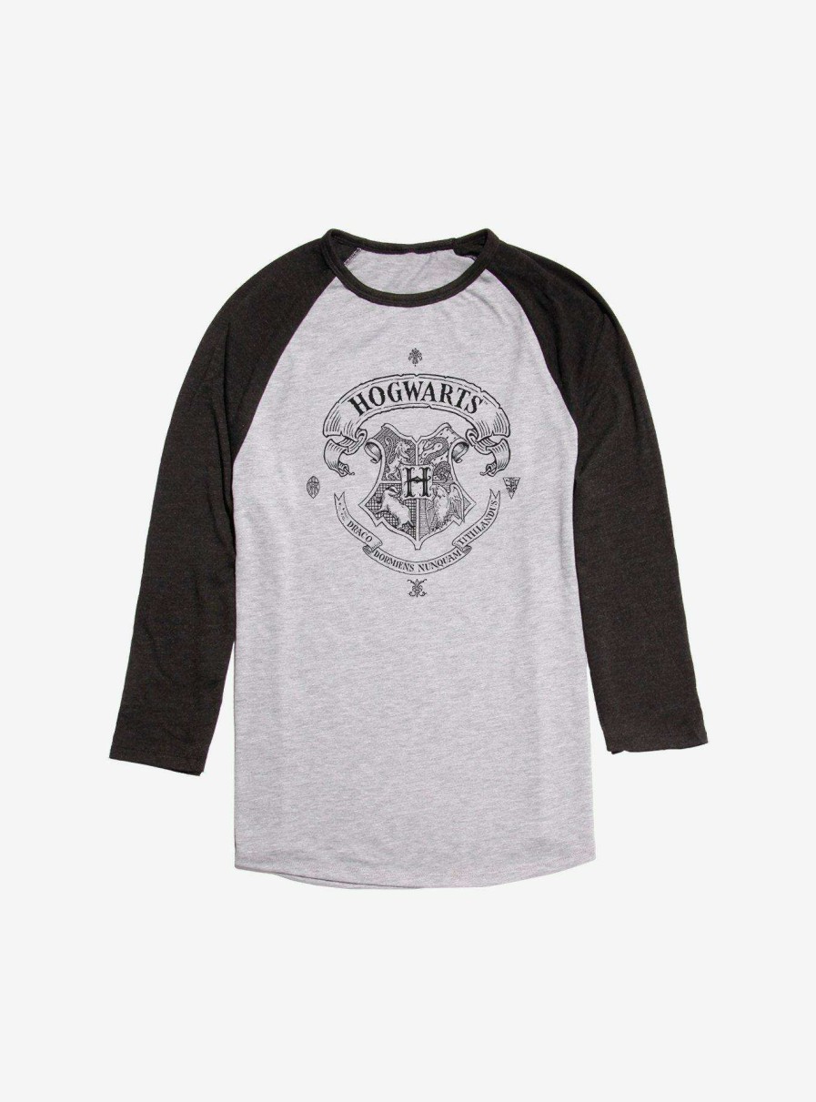 Clothing * | Harry Potter Hogwarts Logo Raglan Sale