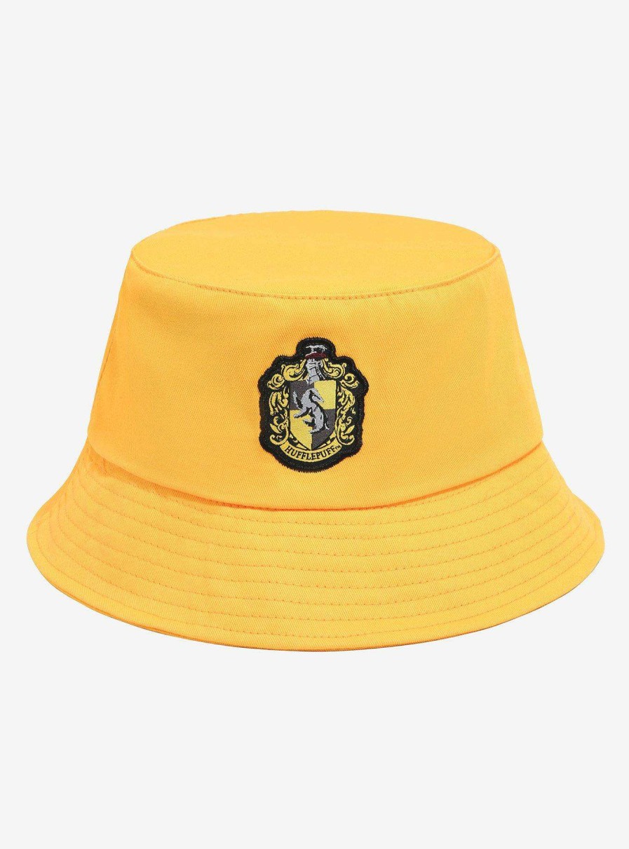 Accessories * | Hot Sell Harry Potter Hufflepuff Crest Bucket Hat Boxlunch Exclusive