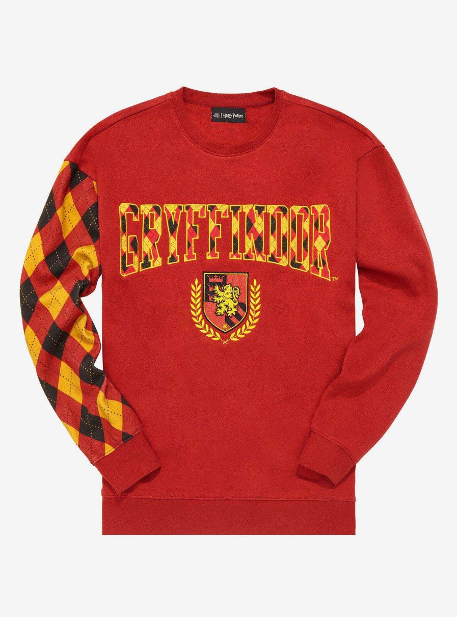 Clothing * | Limit Offer Harry Potter Gryffindor Argyle Crewneck Boxlunch Exclusive