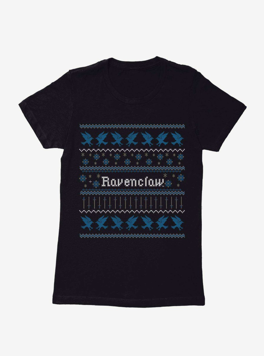 Clothing * | Cheap Harry Potter Ravenclaw Ugly Christmas Pattern Womens T-Shirt