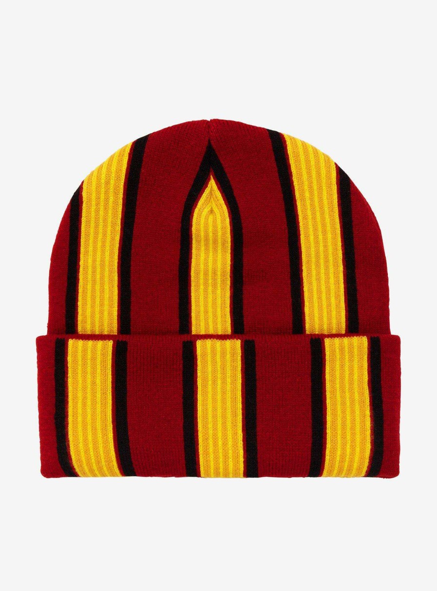 Accessories * | Online Harry Potter Gryffindor Striped Beanie Boxlunch Exclusive