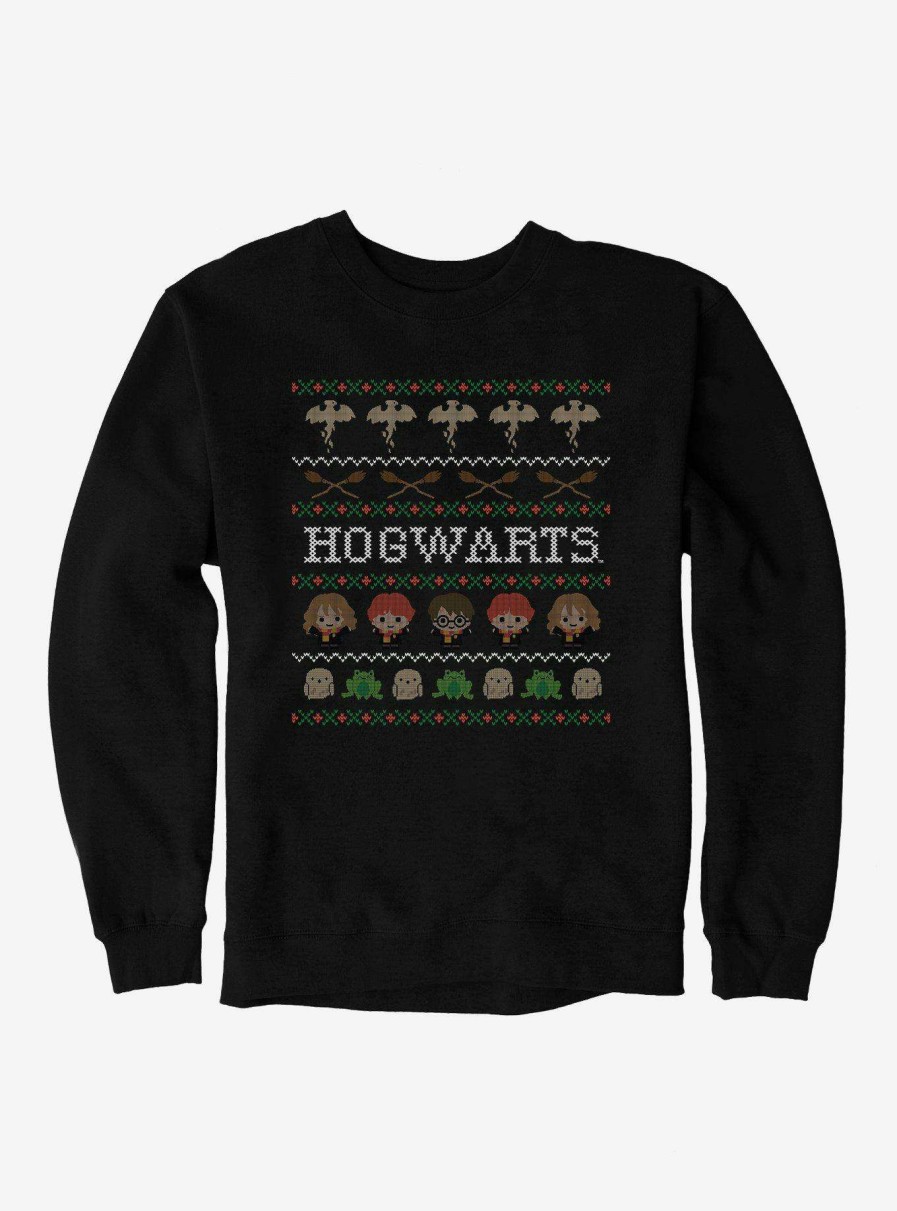 Clothing * | Excellent Quality Harry Potter Hogwarts Ugly Christmas Pattern Sweatshirt