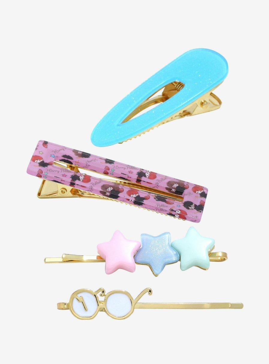 Accessories * | New Harry Potter Broomsticks & Harry'S Glasses Hair Clip Set Boxlunch Exclusive