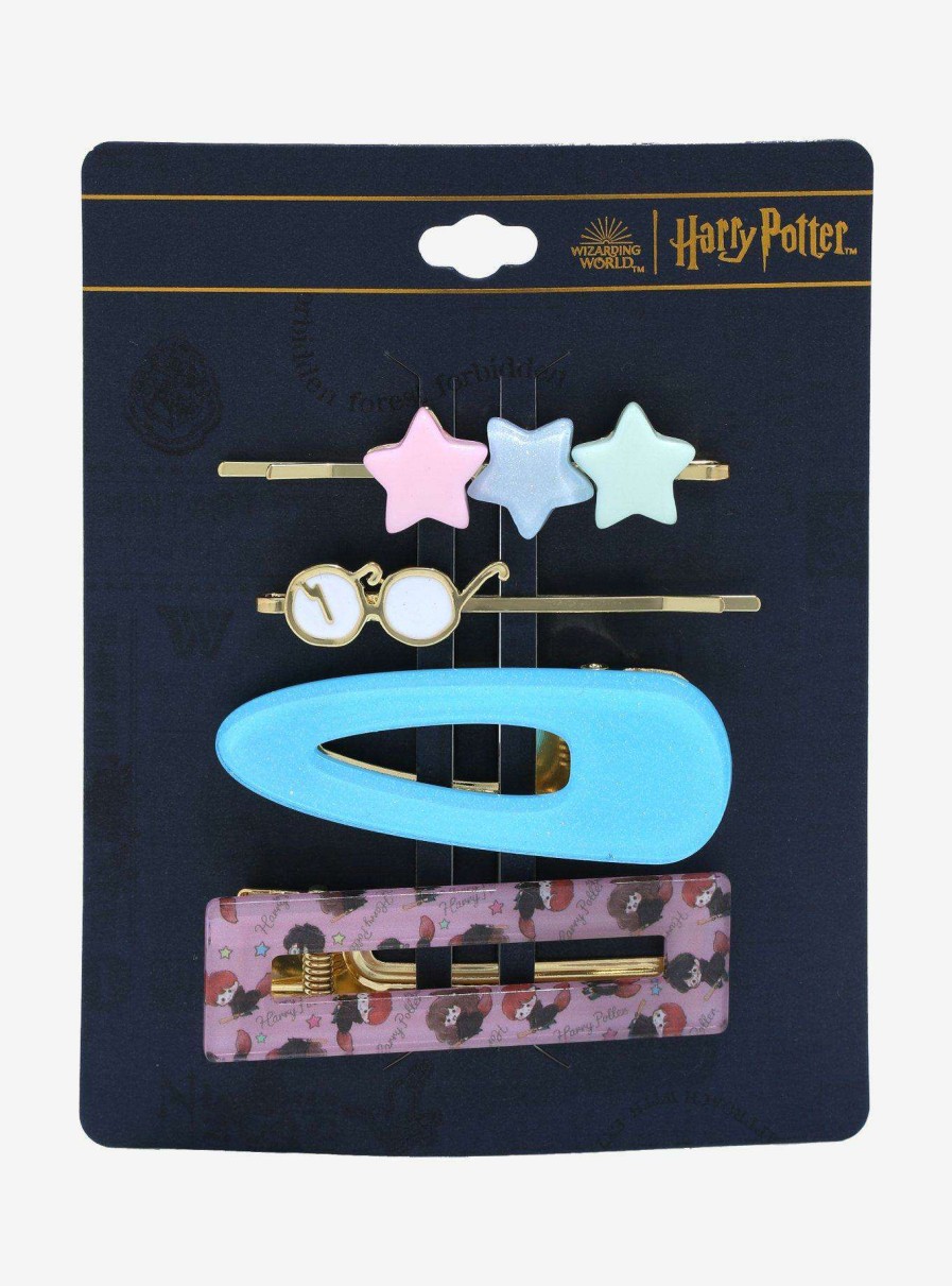 Accessories * | New Harry Potter Broomsticks & Harry'S Glasses Hair Clip Set Boxlunch Exclusive