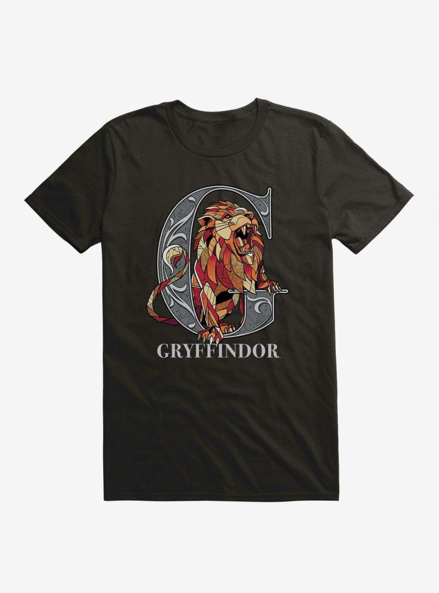 Clothing * | Quick Expedition Harry Potter Gryffindor Classic Geometric Letter T-Shirt