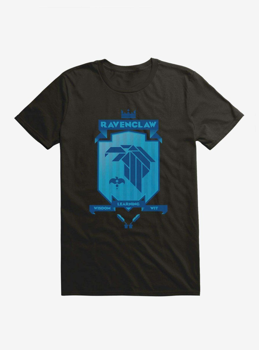 Clothing * | Harry Potter Ravenclaw Blue Pixel Shield Logo T-Shirt New