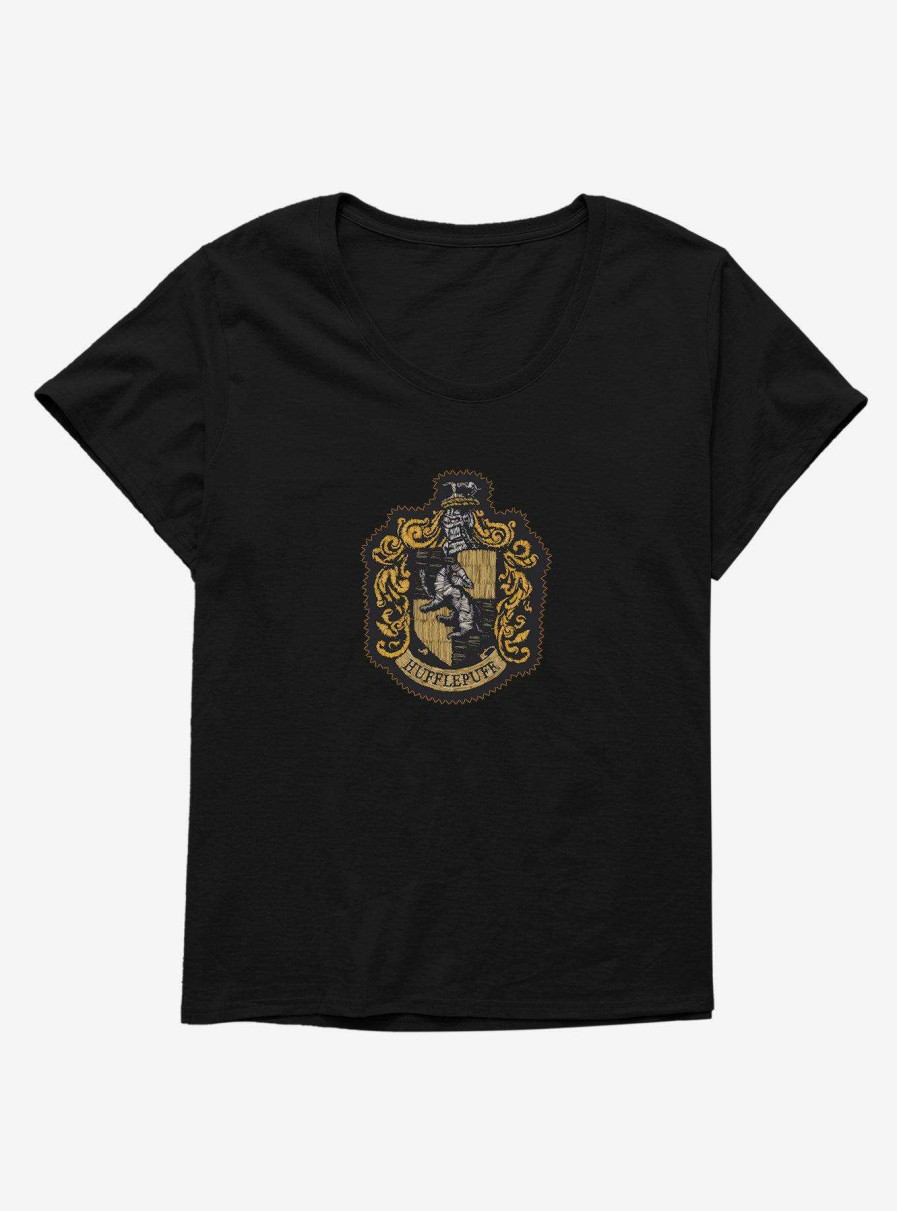 Clothing * | Hot Sell Harry Potter Hufflepuff Patch Womens T-Shirt Plus Size