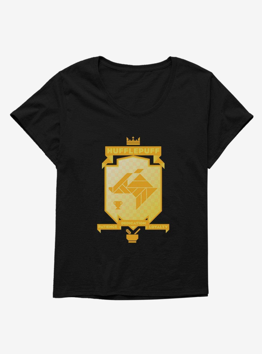 Clothing * | Cheap Harry Potter Gold Hufflepuff Crest Womens T-Shirt Plus Size