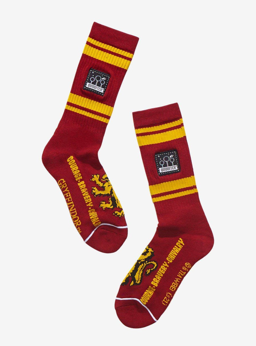 Accessories * | Quick Expedition Harry Potter Gryffindor Quidditch Crew Socks Boxlunch Exclusive