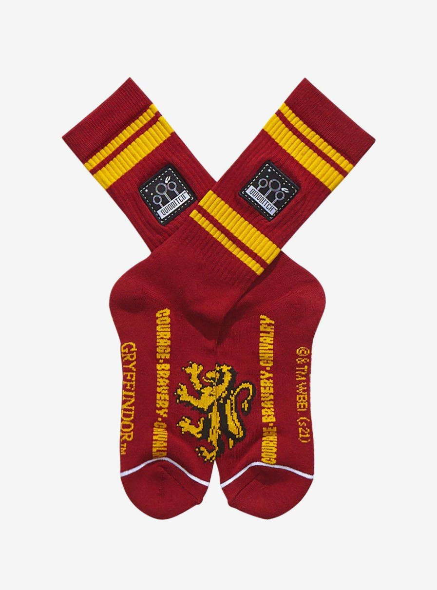 Accessories * | Quick Expedition Harry Potter Gryffindor Quidditch Crew Socks Boxlunch Exclusive