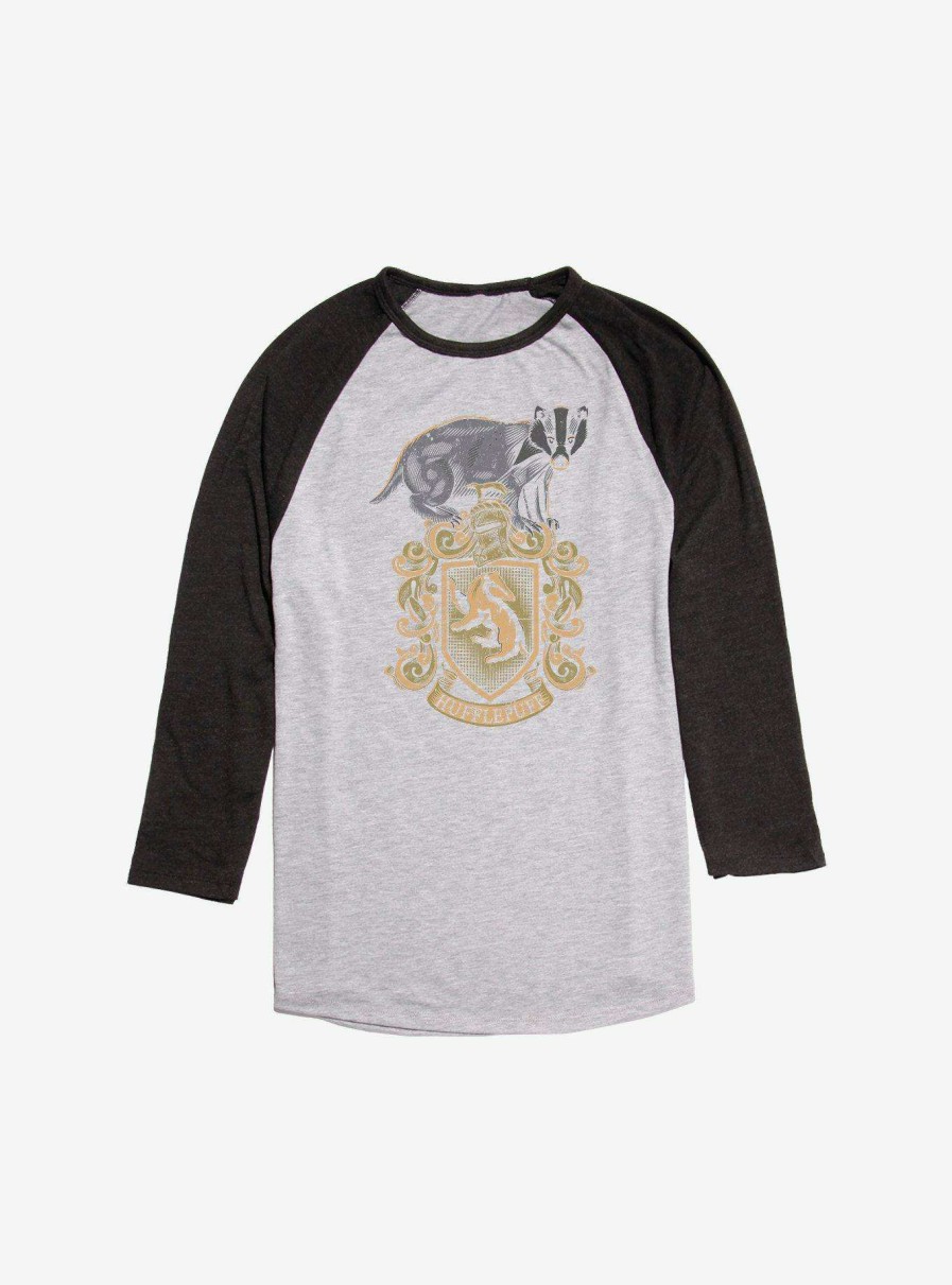 Clothing * | Latest Harry Potter Hufflepuff Emblem Raglan