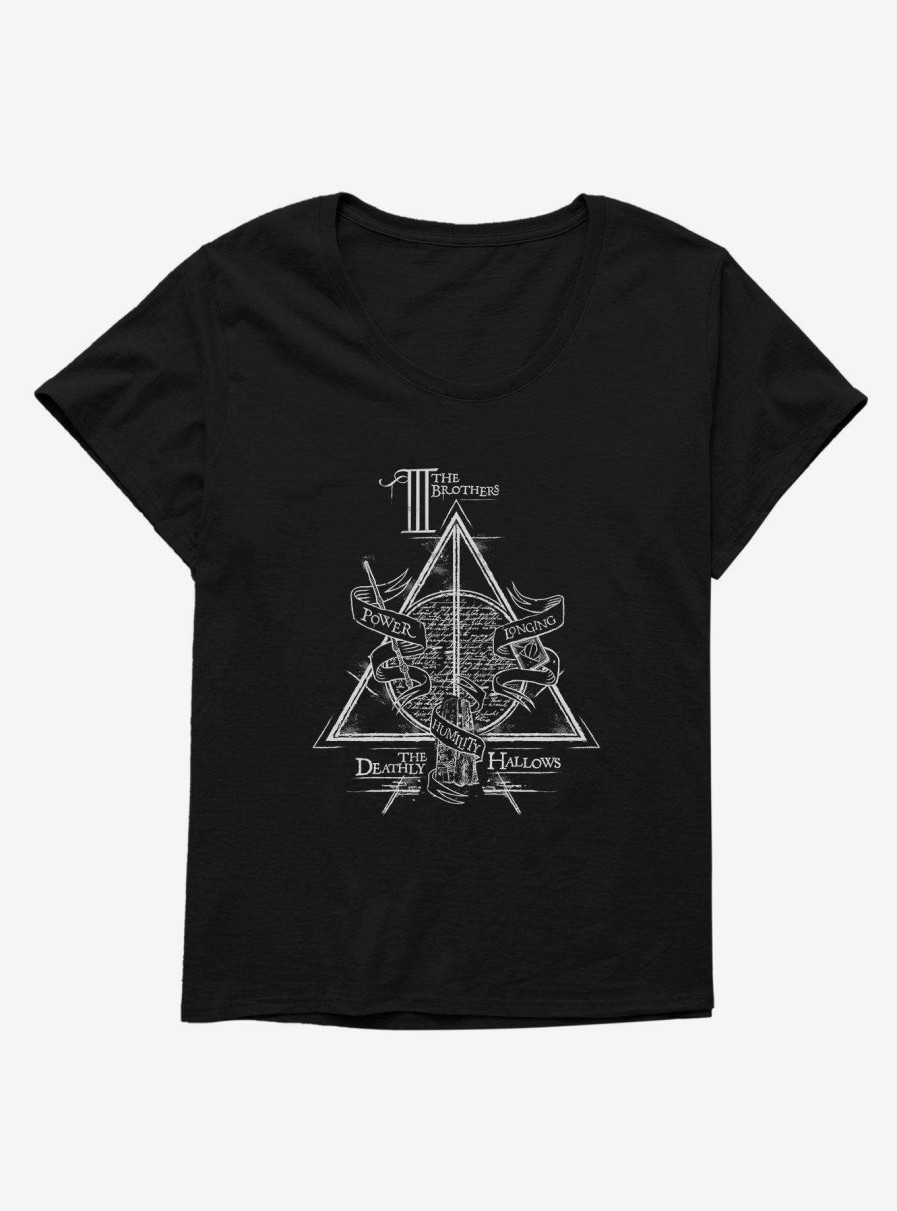 Clothing * | Sells Cheap Harry Potter The Three Brothers Deathly Hallows Womens T-Shirt Plus Size