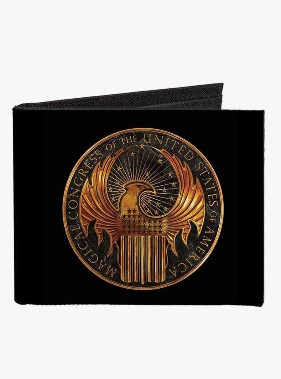 Bags * | Fantastic Beasts Macusa Seal Canvas Bifold Wallet Reliable Quality