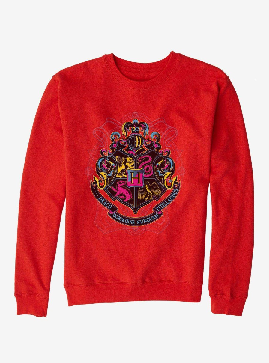 Clothing * | Sells Cheap Harry Potter Bright Hogwarts Logo Sweatshirt