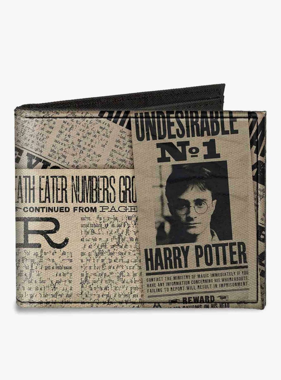 Bags * | Harry Potter Newspaper Headlines Undesirable No 1 Canvas Bifold Wallet Classical