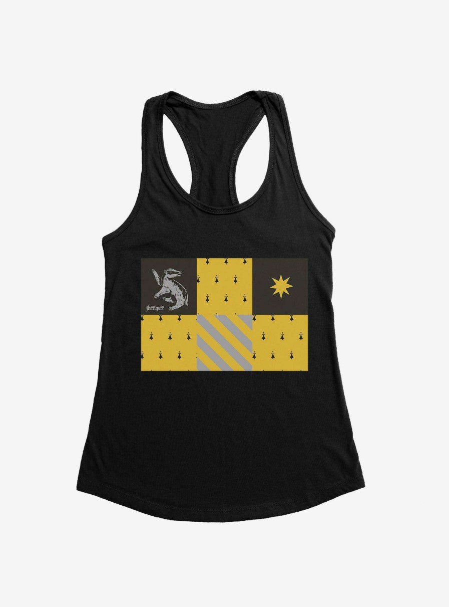 Clothing * | Harry Potter Hufflepuff Checkered Patterns Womens Tank New