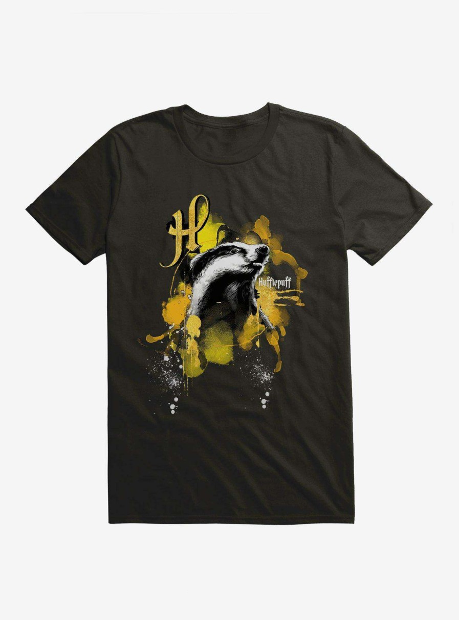 Clothing * | Harry Potter Hufflepuff Paint Splatter T-Shirt Original